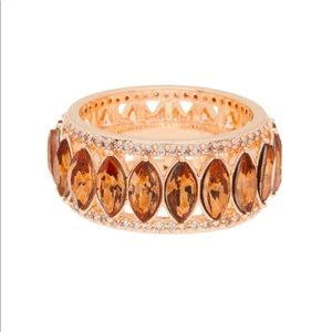 NWOT Goldtone CZ Navette Inset Infinity Band Ring